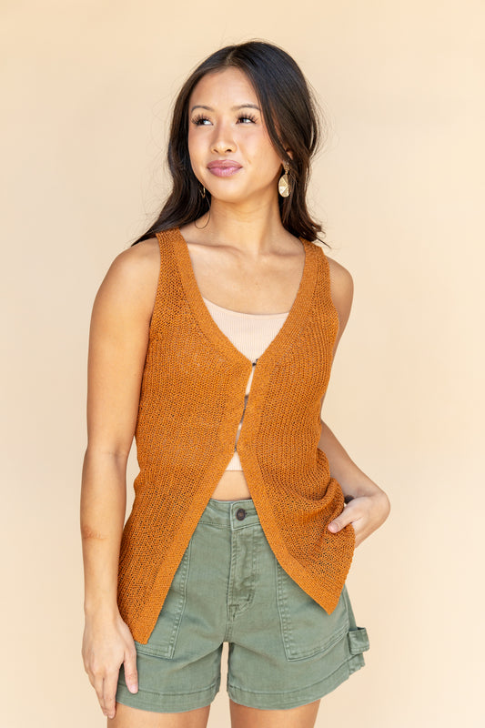 Stay Wild Sleeveless Sweater Top