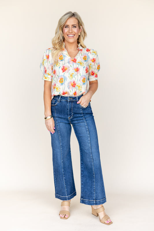 Sunbloom Style Short Sleeve Blouse