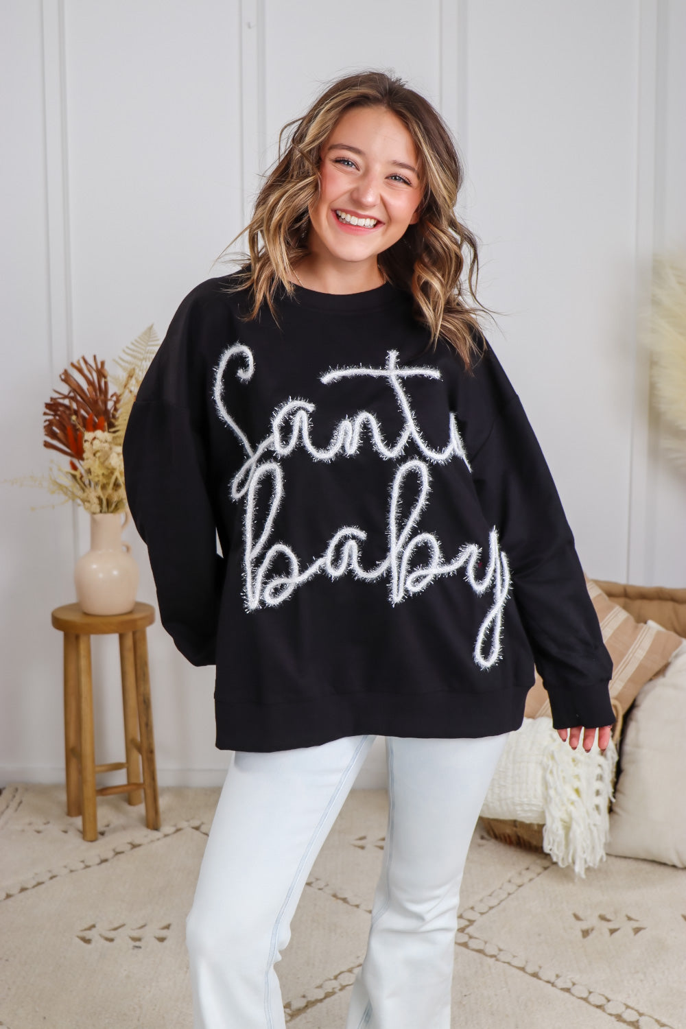 HO HO HO Santa Baby Pink Sweatshirt Graphic 1XL