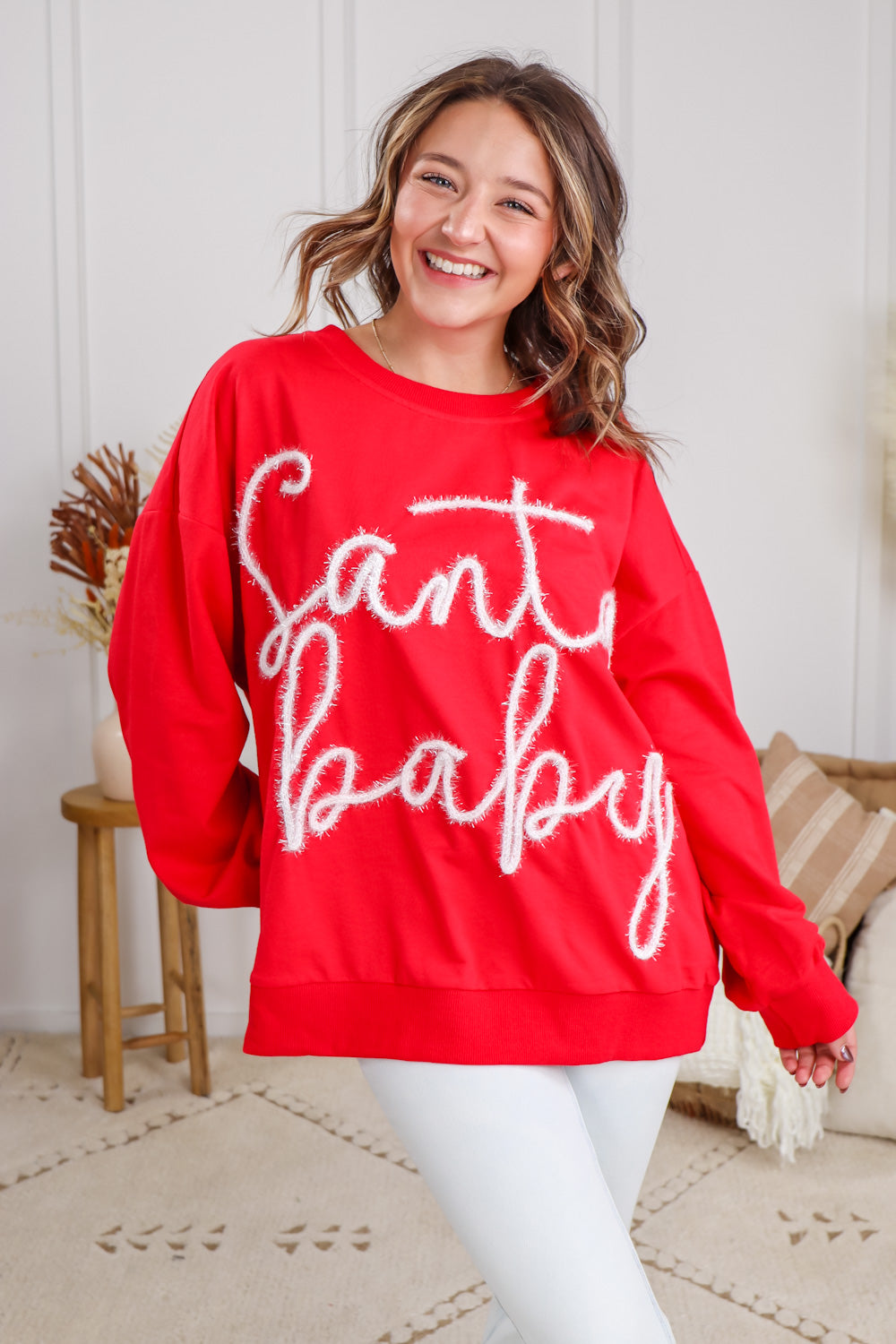 HO HO HO Santa Baby Pink Sweatshirt Graphic 1XL