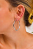 Lauren 1.6 Inch Textured Hoop Earrings