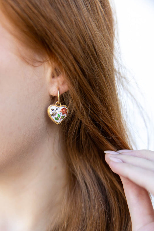 Moonlight Flutter Floral Heart Earrings