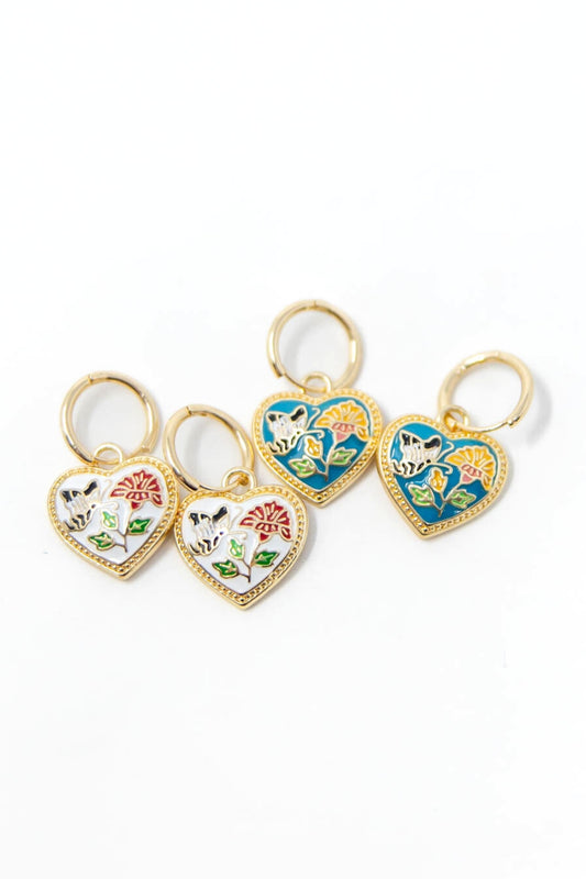 Moonlight Flutter Floral Heart Earrings