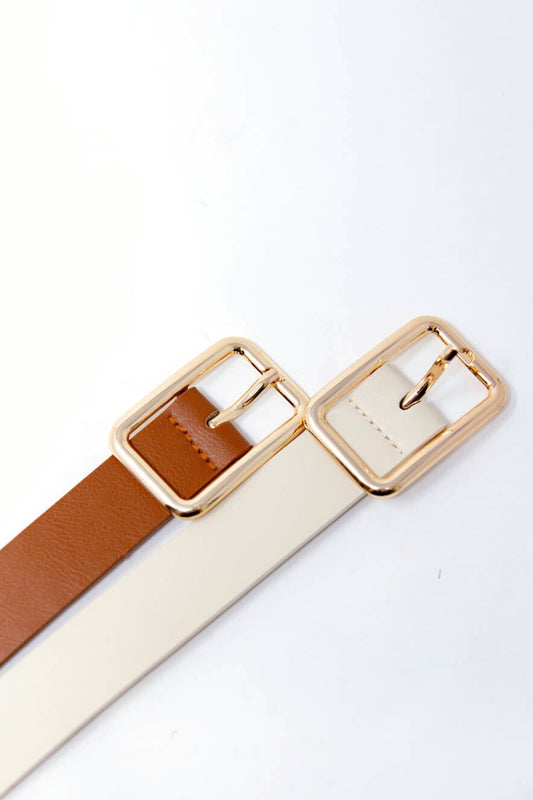 Confidence Looks Cute Rectangle Buckle Belt