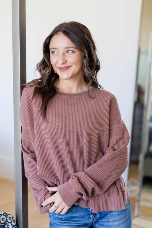 Sweet Peek Long Sleeve Open Back Top