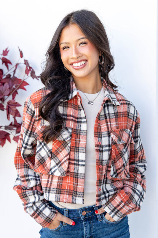 Cozy Pines Plaid Cropped Shacket