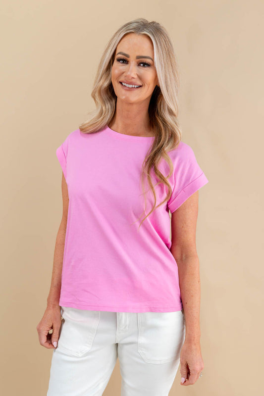 Sunshine Pop Round Neck Short Sleeve Top