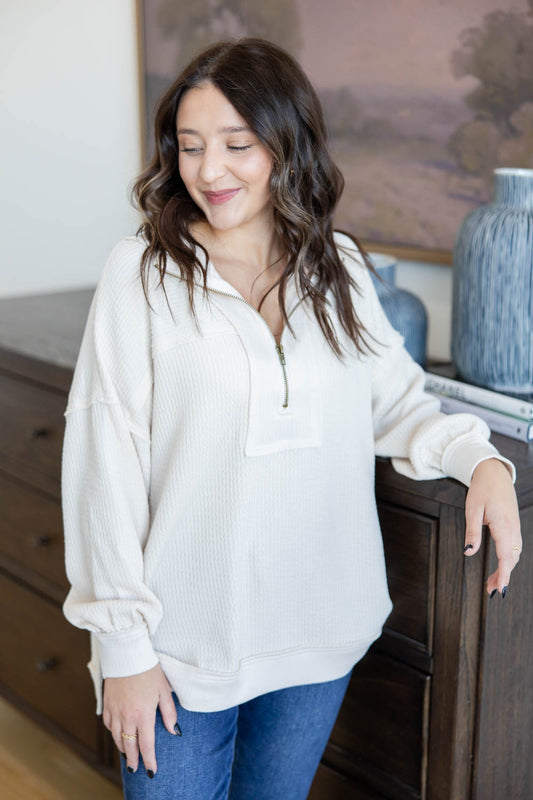 All-Day Ease Half Zip Knit Top