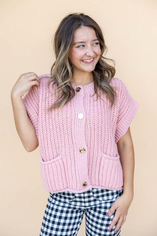 Shine Time Button Sweater