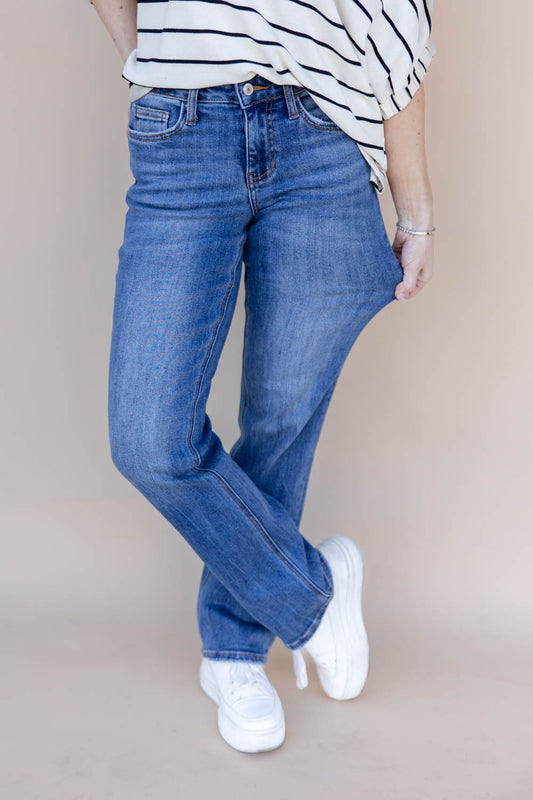 3 LENGTHS Shameless Flirt Mid Rise Straight Leg Jeans