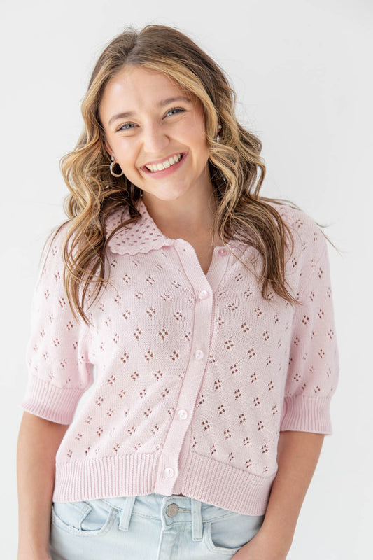 Happy Hues Short Sleeve Knit Cardigan