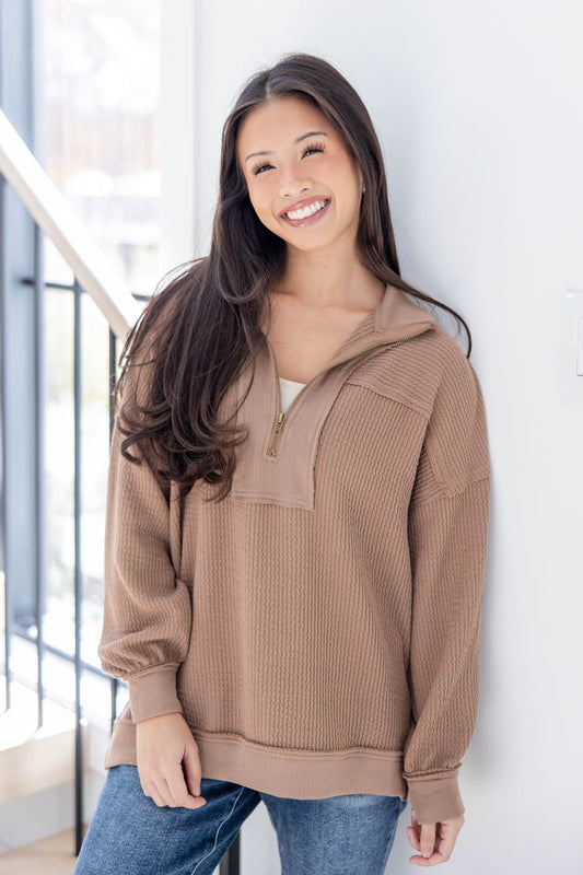 All-Day Ease Half Zip Knit Top