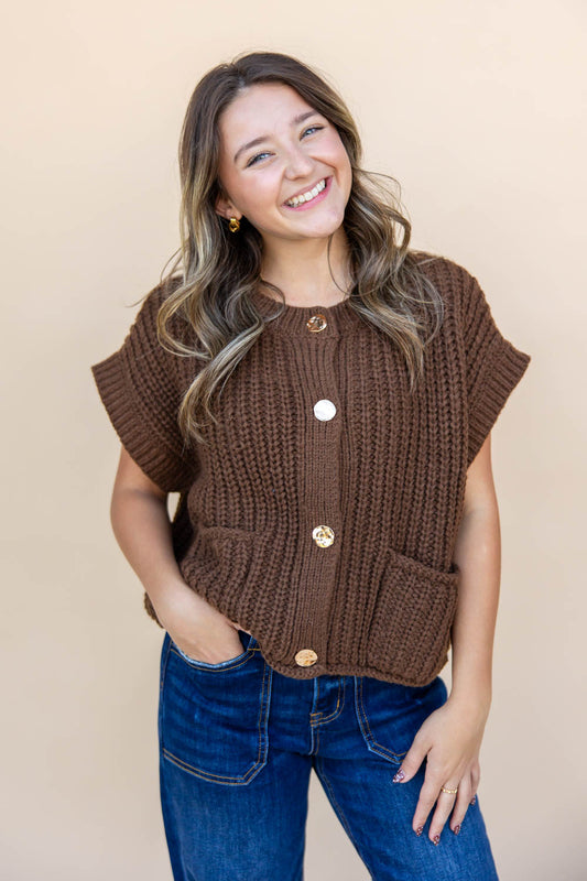 Shine Time Button Sweater