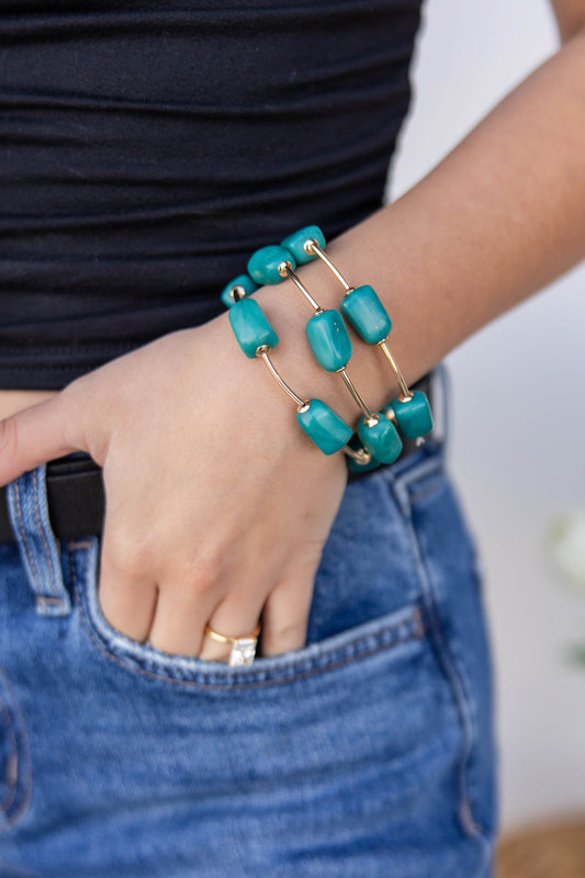 Grounded Glam Pebble Bracelet