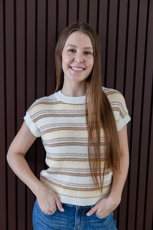 Signature Lines Short Sleeve Knit Top