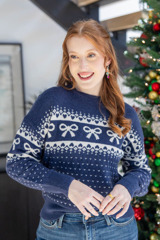 Sweetly Wrapped Fair Isle Bow Sweater