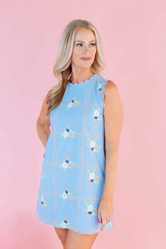 Bloom & Bliss Embroidered Floral Dress