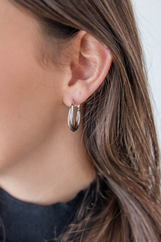 Classic Duo Twisted Hoop Earrings