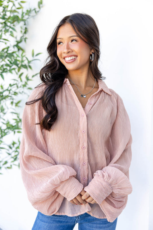 Angelic Skies Button Down Top