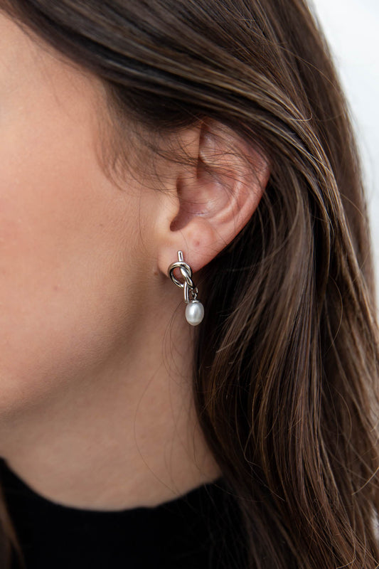 Knot Another Pearl Drop Earrings