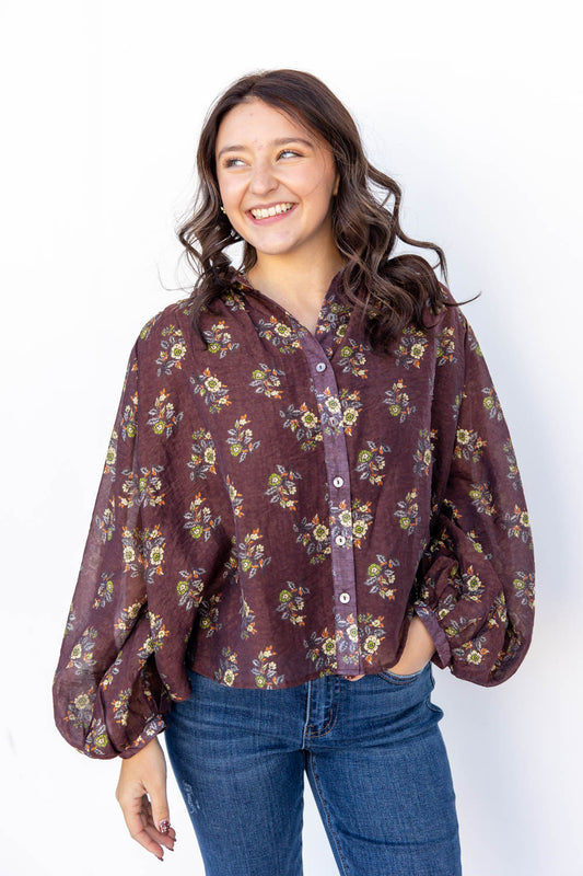 Botanic Babe Floral Button Down Top