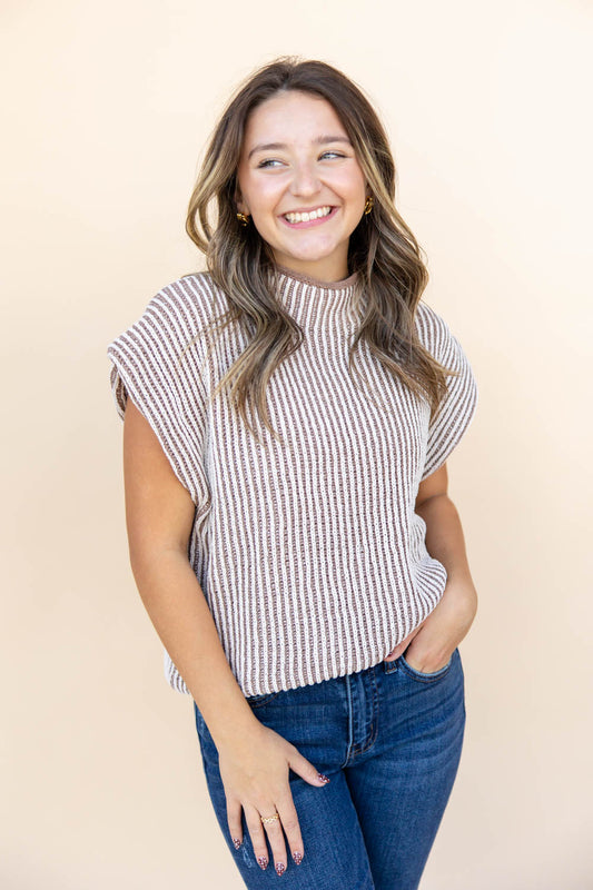 Textured Touch Short Sleeve Sweater