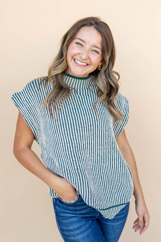 Textured Touch Short Sleeve Sweater