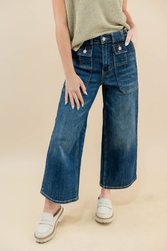 Lucky Break Crop Wide Crop Utility Jeans