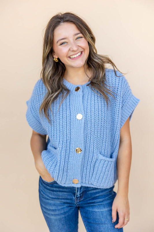 Shine Time Button Sweater