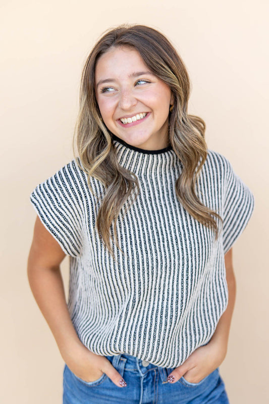 Textured Touch Short Sleeve Sweater