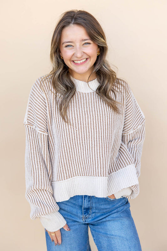 Wavelength Stripe Sweater Top