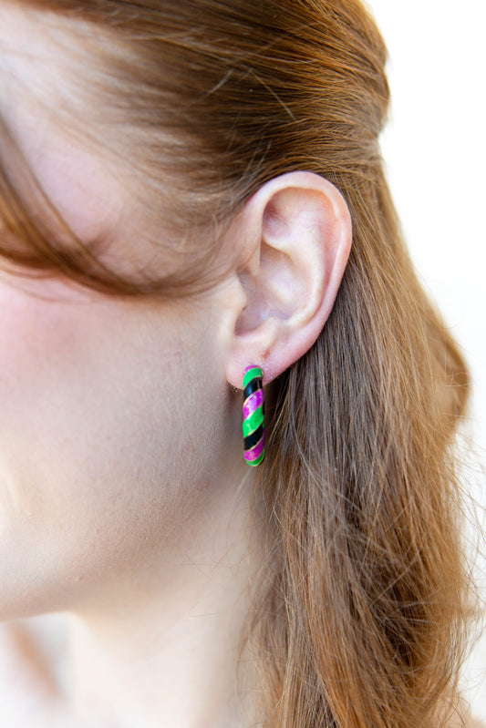 Swirly Spell Hoop Earrings