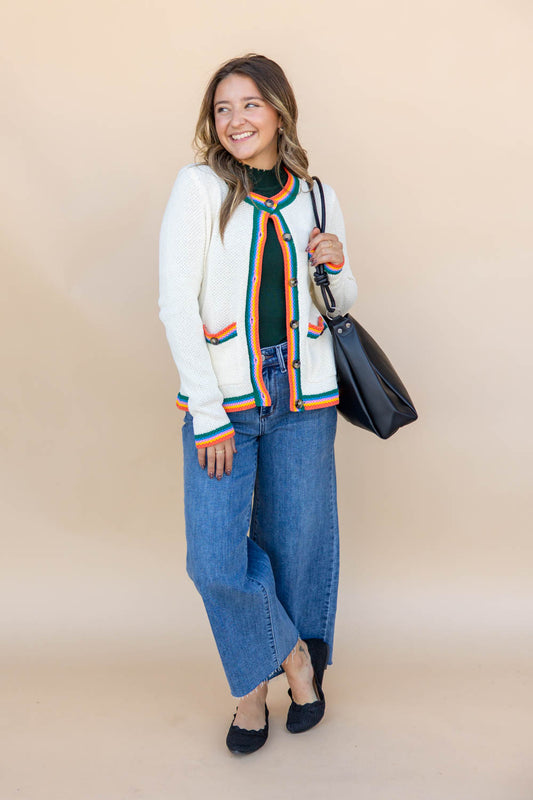 Colorful Cardigan Outfit