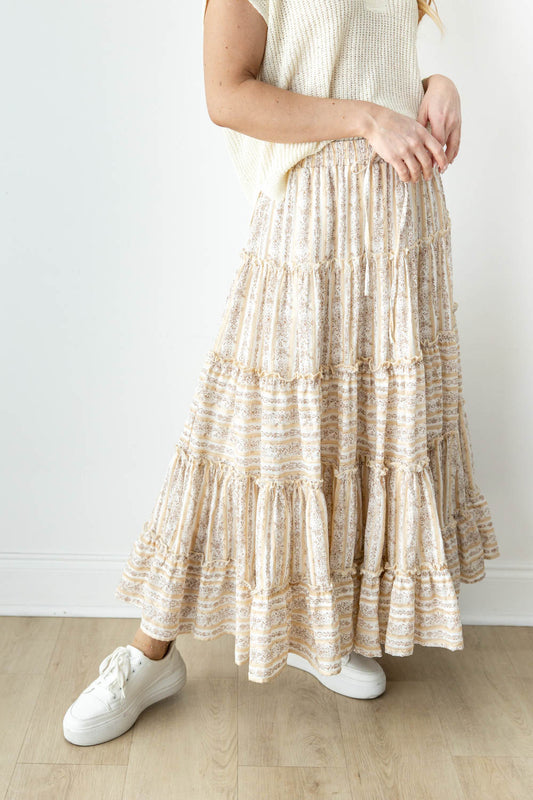 Lovely Meadows Tiered Maxi Skirt
