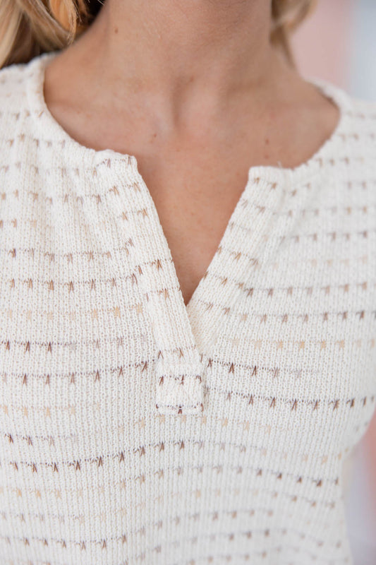 Subtle Stitches Short Sleeve Top