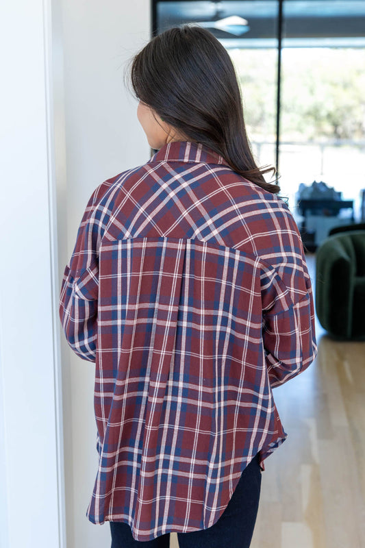 Pretty in Plaid Button Down Top