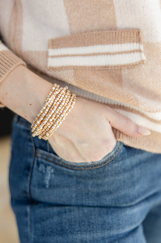 Shimmering Touch Multi Layered Stretch Bracelets