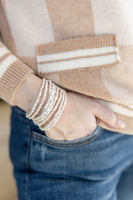 Shimmering Touch Multi Layered Stretch Bracelets