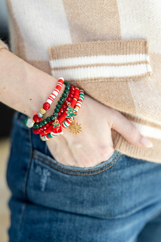 Charmed by Cheer Multi Layer Stretch Bracelet