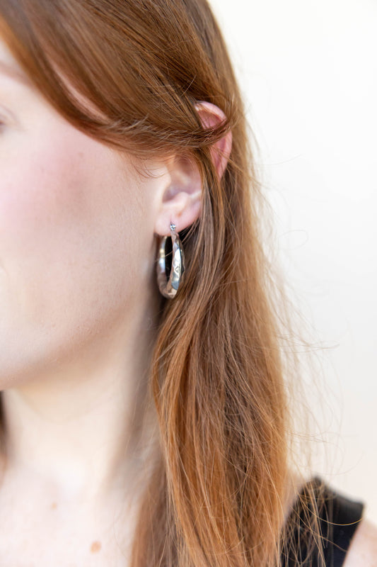 Twinkling Texture Hoop Earrings