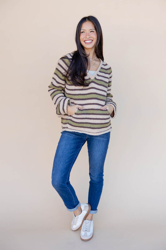 DOORBUSTER Hazy Day Striped Knit Sweater