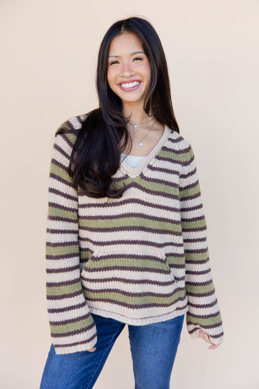 DOORBUSTER Hazy Day Striped Knit Sweater