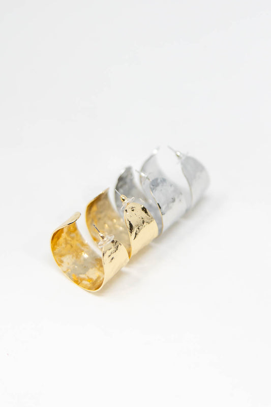 Polished Curve Chunky Hoop Earrings