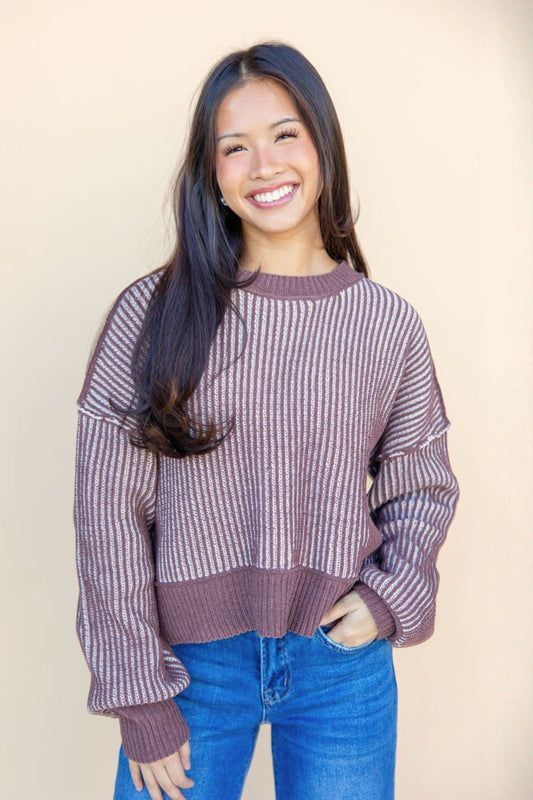 Wavelength Stripe Sweater Top