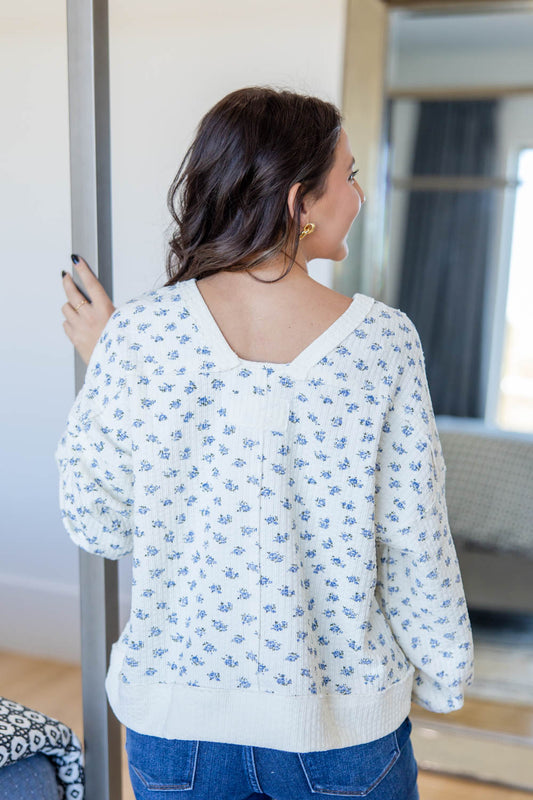 Starlight Blossoms Floral Long Sleeve Top