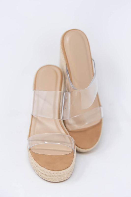 Sunset Boulevard Clear Platform Sandals