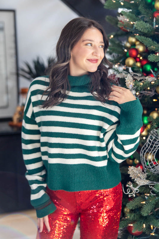 Bundle Me Up Striped Turtleneck Sweater
