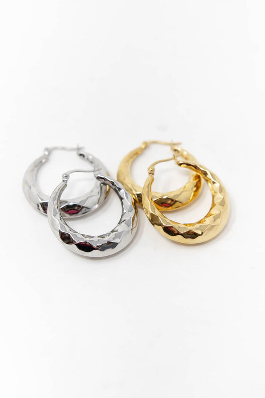 Twinkling Texture Hoop Earrings