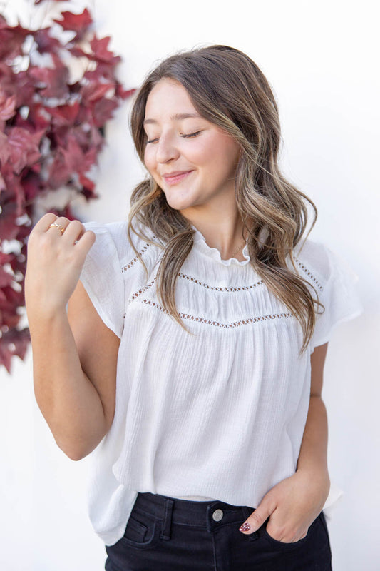 Effortless Edge Short Sleeve Blouse