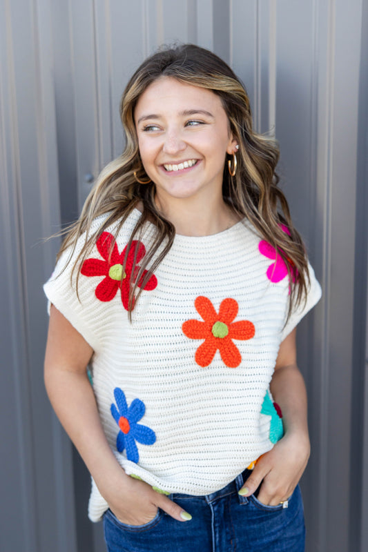 Floral Fantasy Knit Sweater